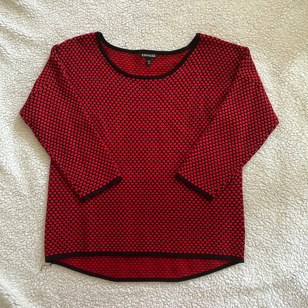 Express, black with red polka dot sweater